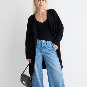 J Crew Black Juliette collarless sweater-blazer cardigan